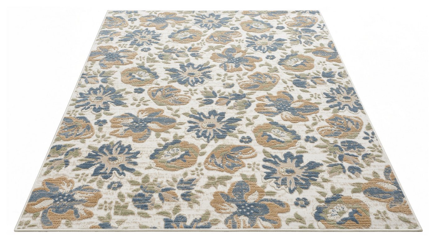 OTTO home Teppich Ellodie, Hoch-Tief-Struktur, rechteckig, Höhe: 7 mm, Blumen, Floral, bunt, Wohnzimmer, Schlafzimmer, Esszimmer – Bild 3 von 5