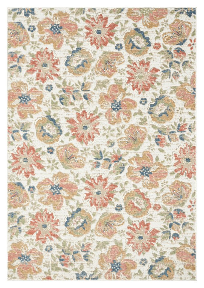 OTTO home Teppich Ellodie, Hoch-Tief-Struktur, rechteckig, Höhe: 7 mm, Blumen, Floral, bunt, Wohnzimmer, Schlafzimmer, Esszimmer – Bild 2 von 5