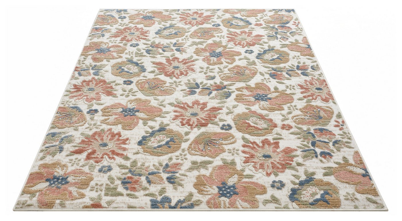 OTTO home Teppich Ellodie, Hoch-Tief-Struktur, rechteckig, Höhe: 7 mm, Blumen, Floral, bunt, Wohnzimmer, Schlafzimmer, Esszimmer – Bild 3 von 5