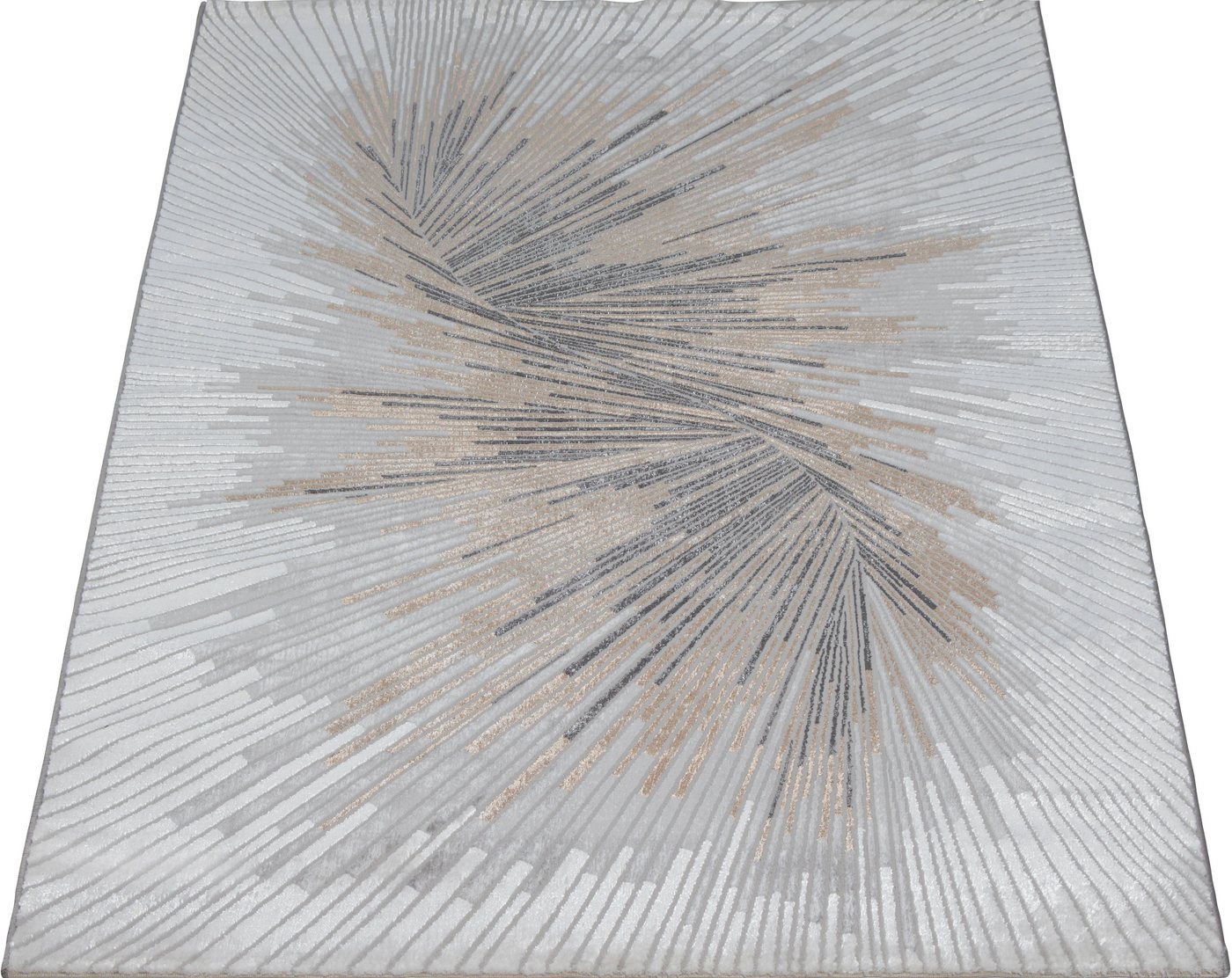 OTTO home Teppich Elora Kurzflor, rechteckig, Höhe: 8 mm, mit leichtem Glanz, Hoch Tief Struktur, elegantes Design, Wohnzimmer – Bild 3 von 5