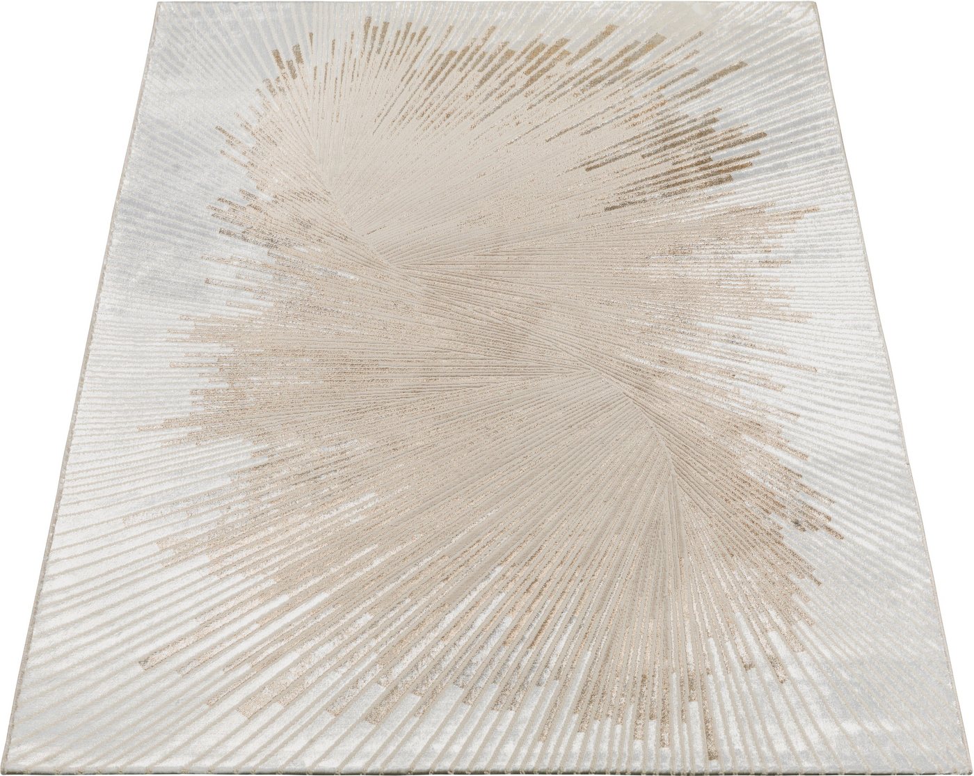 OTTO home Teppich Elora Kurzflor, rechteckig, Höhe: 8 mm, mit leichtem Glanz, Hoch Tief Struktur, elegantes Design, Wohnzimmer – Bild 3 von 5