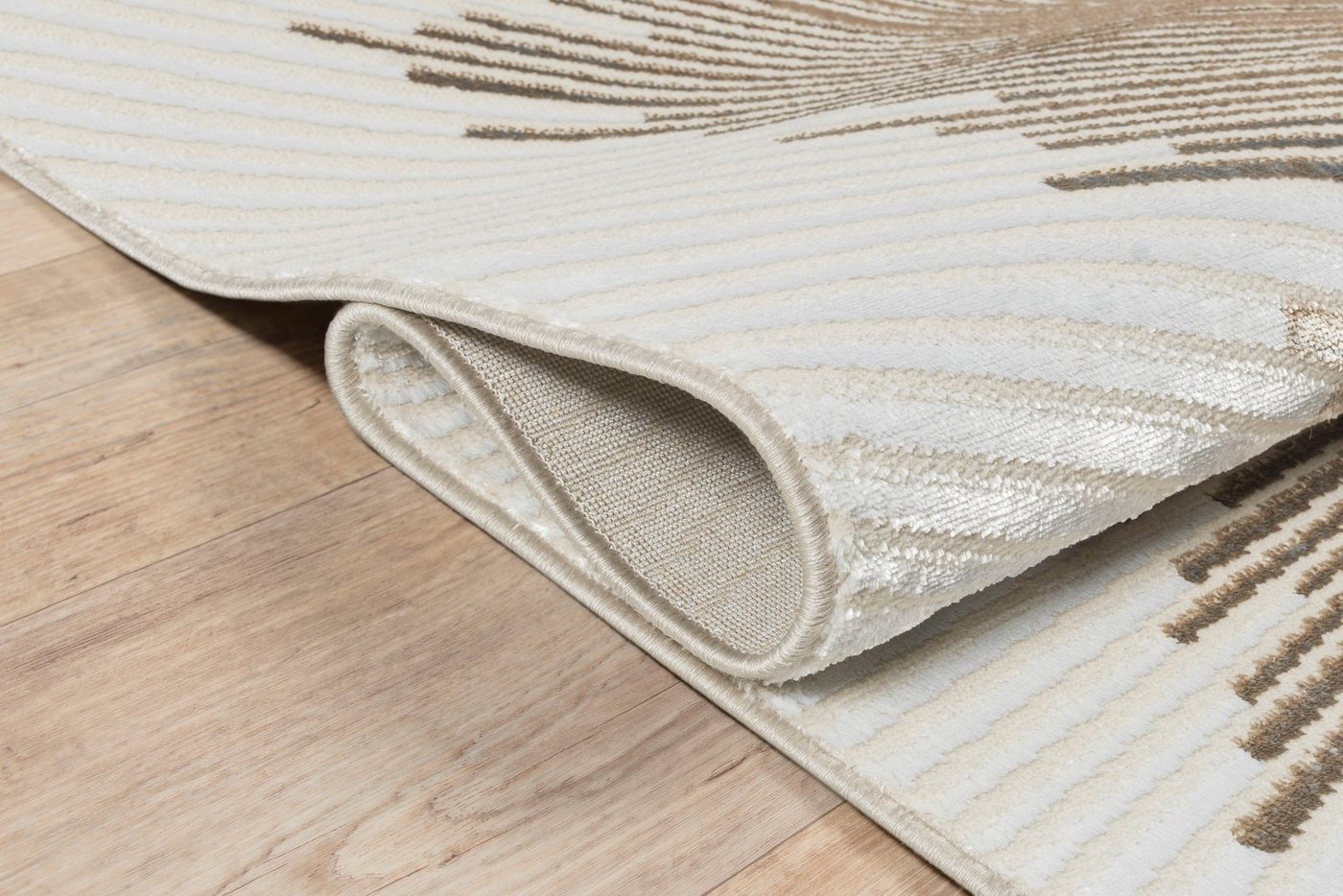 OTTO home Teppich Elora Kurzflor, rechteckig, Höhe: 8 mm, mit leichtem Glanz, Hoch Tief Struktur, elegantes Design, Wohnzimmer – Bild 5 von 5