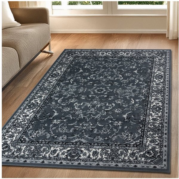 OTTO home Teppich Ezzo, mit Bordüre, Kurzflor, Made in Belgium, rechteckig, Höhe: 7 mm, Orient-Optik, Teppich, Wohnzimmer, Esszimmer, Schlafzimmer