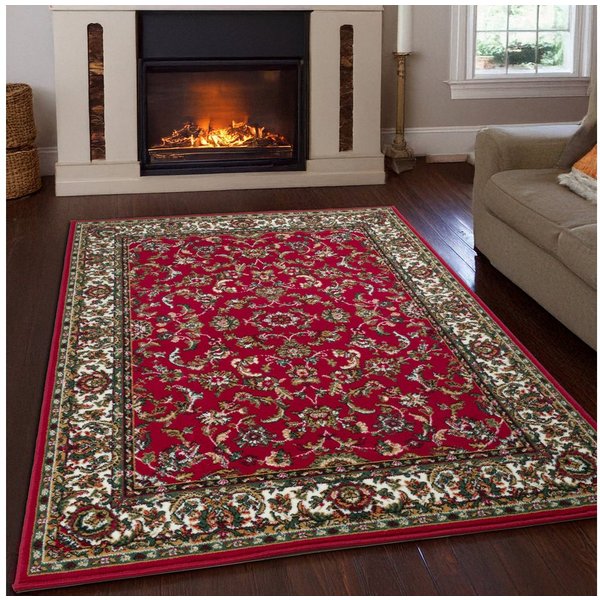 OTTO home Teppich Ezzo, mit Bordüre, Kurzflor, Made in Belgium, rechteckig, Höhe: 7 mm, Orient-Optik, Teppich, Wohnzimmer, Esszimmer, Schlafzimmer