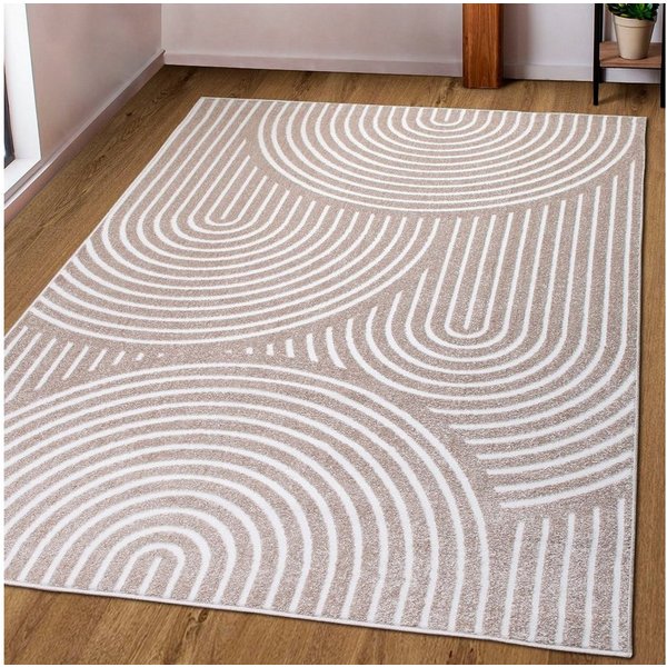 OTTO home Teppich Fadel, rechteckig, Höhe: 9 mm, 3D-Effekt, softer Kurzflor, pflegeleicht, leichter Glanz, Scandi-Look