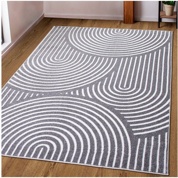 OTTO home Teppich Fadel, rechteckig, Höhe: 9 mm, 3D-Effekt, softer Kurzflor, pflegeleicht, leichter Glanz, Scandi-Look