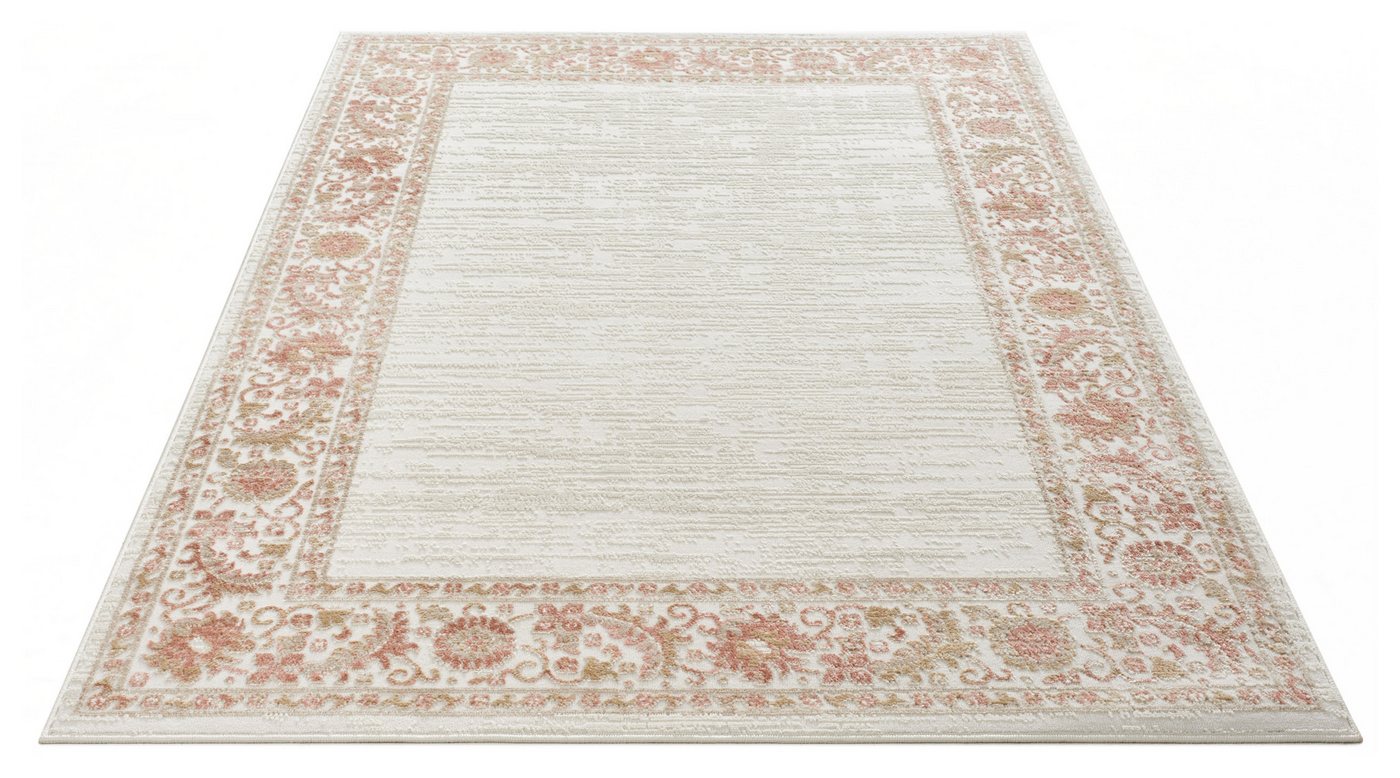 OTTO home Teppich Fennia, Blumen-Motiv, Orient-Optik, rechteckig, Höhe: 7 mm, Hoch-Tief, Bordüre, Floral, meliert, Wohnzimmer, Schlafzimmer – Bild 3 von 5