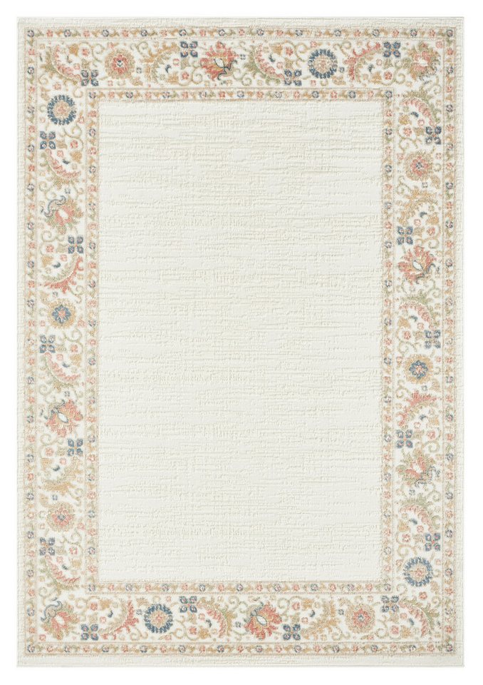 OTTO home Teppich Fennia, Blumen-Motiv, Orient-Optik, rechteckig, Höhe: 7 mm, Hoch-Tief, Bordüre, Floral, meliert, Wohnzimmer, Schlafzimmer – Bild 2 von 5