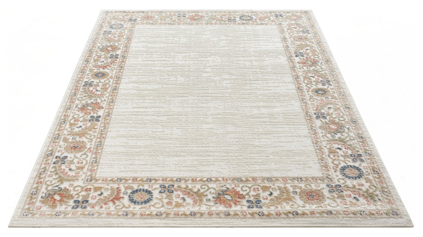 OTTO home Teppich Fennia, Blumen-Motiv, Orient-Optik, rechteckig, Höhe: 7 mm, Hoch-Tief, Bordüre, Floral, meliert, Wohnzimmer, Schlafzimmer – Bild 3 von 5