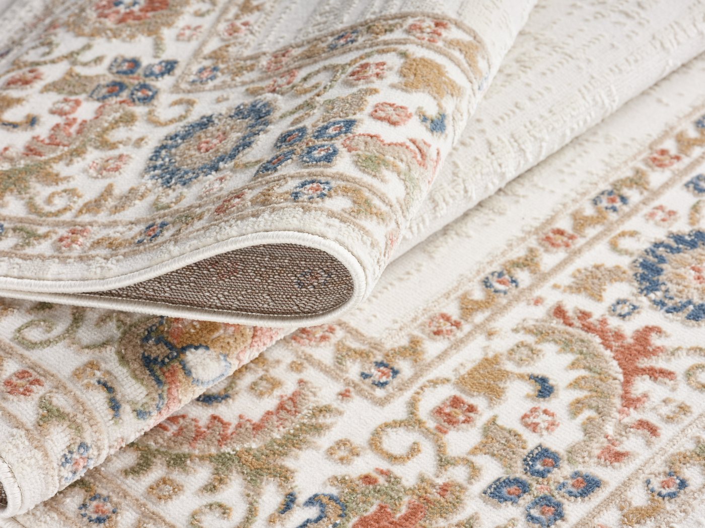 OTTO home Teppich Fennia, Blumen-Motiv, Orient-Optik, rechteckig, Höhe: 7 mm, Hoch-Tief, Bordüre, Floral, meliert, Wohnzimmer, Schlafzimmer – Bild 5 von 5