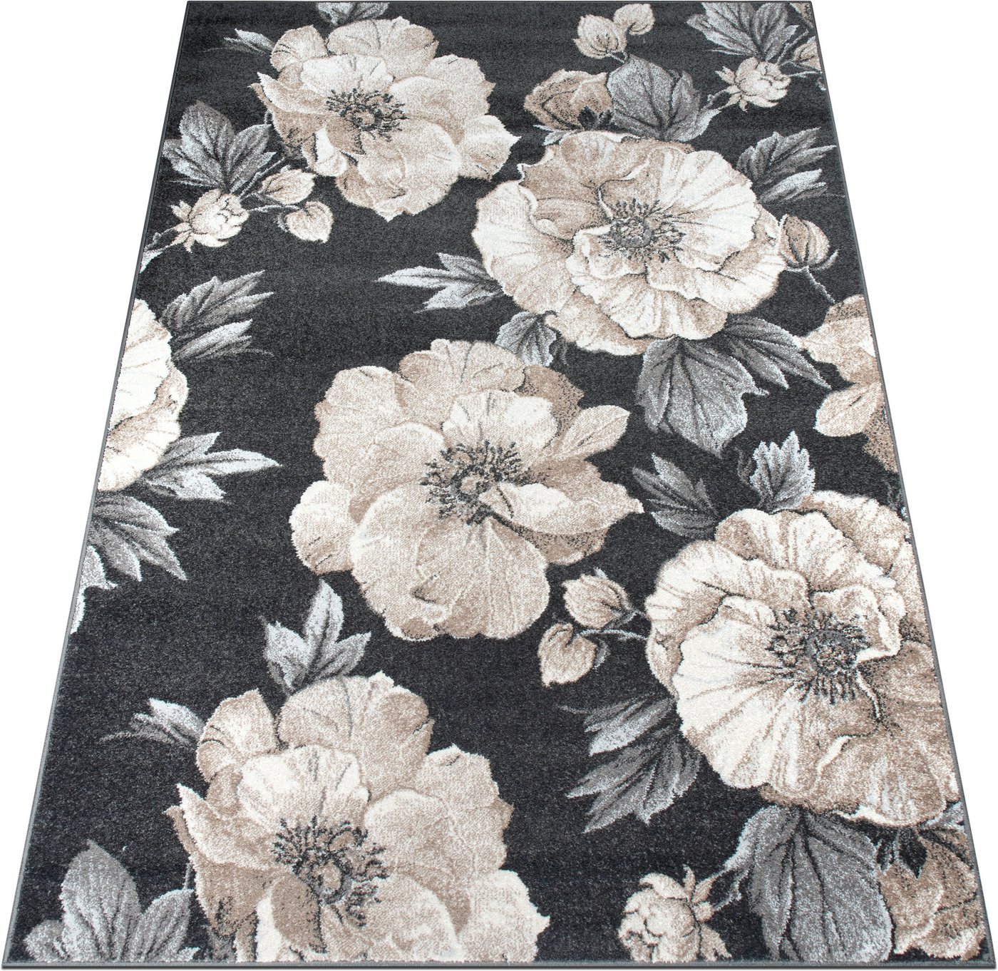 OTTO home Teppich Florent, Blumen Design, Vintage, rechteckig, Höhe: 9 mm, Floral, detailreiche Blüten, Botanical, elegant, Wohnzimmer – Bild 5 von 5