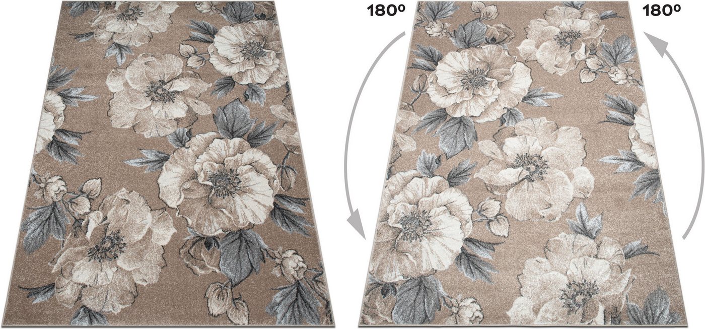OTTO home Teppich Florent, Blumen Design, Vintage, rechteckig, Höhe: 9 mm, Floral, detailreiche Blüten, Botanical, elegant, Wohnzimmer – Bild 4 von 5