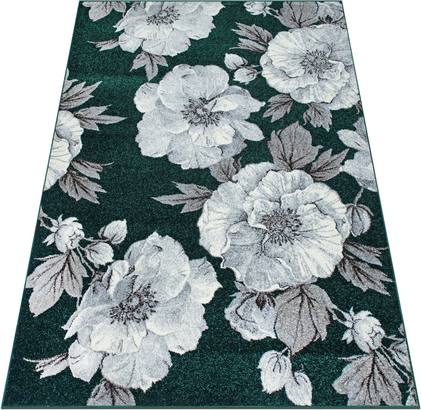 OTTO home Teppich Florent, Blumen Design, Vintage, rechteckig, Höhe: 9 mm, Floral, detailreiche Blüten, Botanical, elegant, Wohnzimmer – Bild 5 von 5