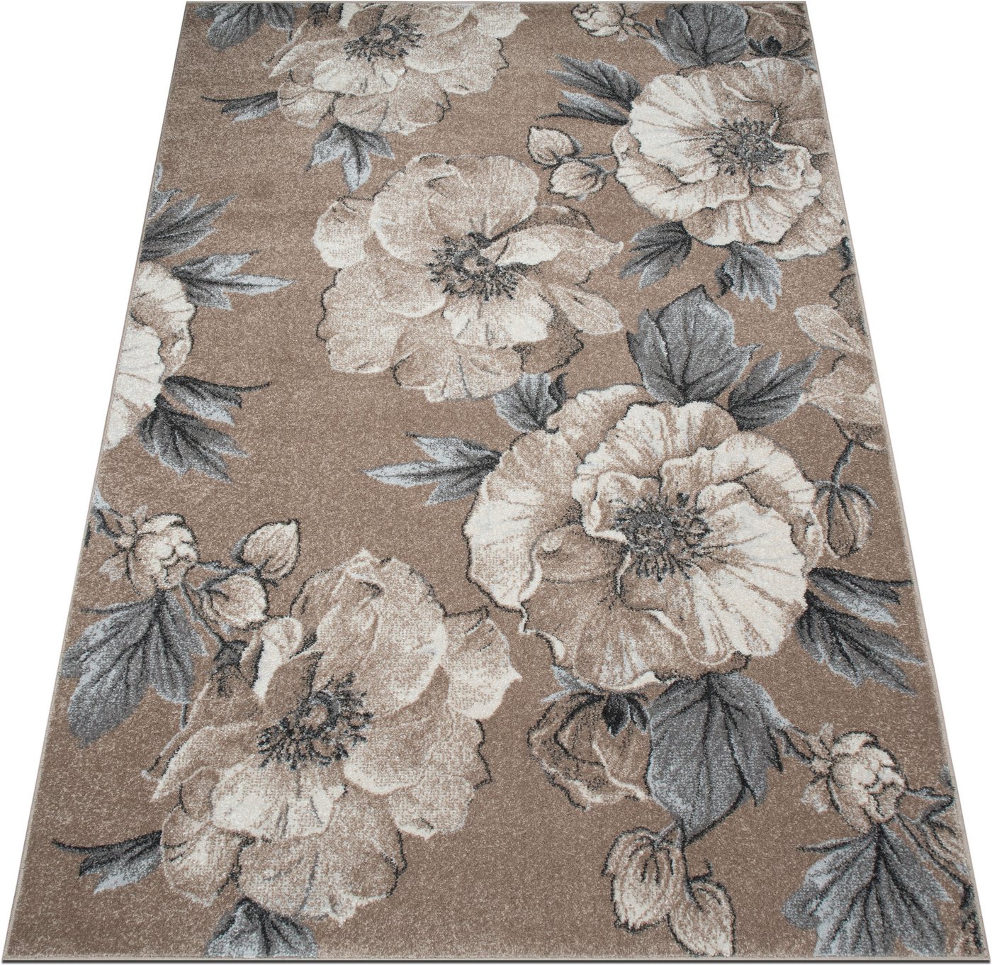 OTTO home Teppich Florent, Blumen Design, Vintage, rechteckig, Höhe: 9 mm, Floral, detailreiche Blüten, Botanical, elegant, Wohnzimmer – Bild 5 von 5