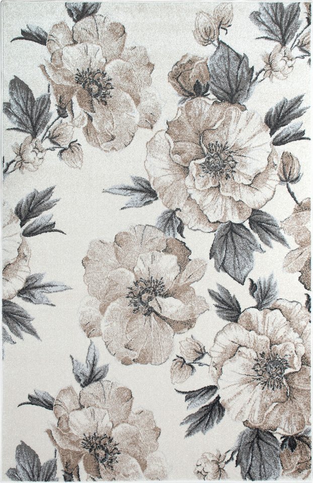 OTTO home Teppich Florent, Blumen Design, Vintage, rechteckig, Höhe: 9 mm, Floral, detailreiche Blüten, Botanical, elegant, Wohnzimmer – Bild 2 von 5