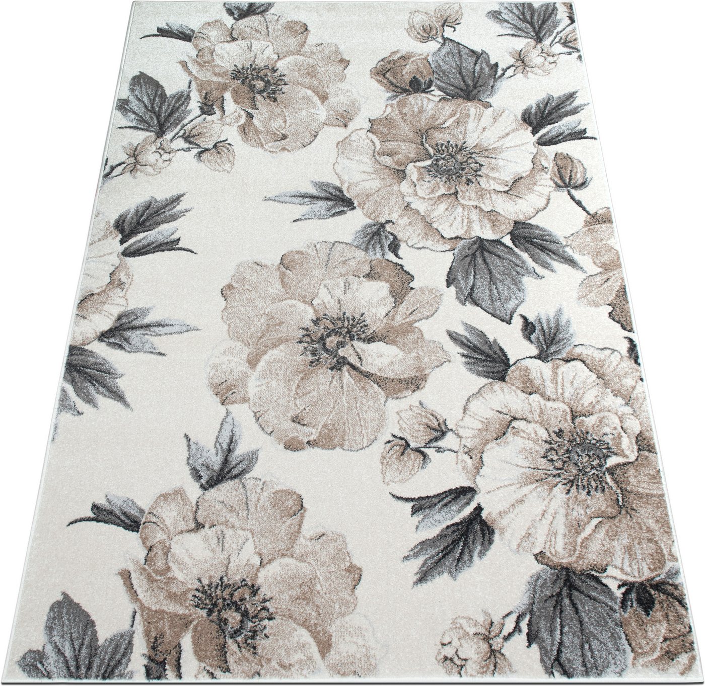 OTTO home Teppich Florent, Blumen Design, Vintage, rechteckig, Höhe: 9 mm, Floral, detailreiche Blüten, Botanical, elegant, Wohnzimmer – Bild 5 von 5