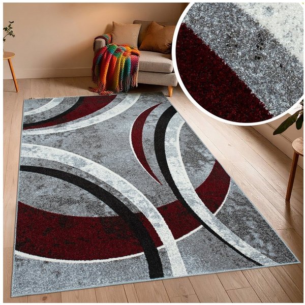 OTTO home Teppich Flow, geometrisches Design, rechteckig, Höhe: 9 mm, grafisch, abstrakt, elegant, Wohnzimmer, Schlafzimmer