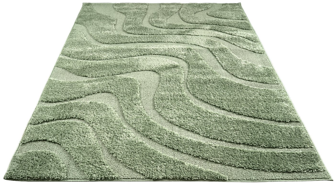 OTTO home Teppich Flowa, Wellenmuster, Hoch-Tief, rechteckig, Höhe: 20 mm, Modernes Design, 3D Optik, Designteppich, Wohnzimmer – Bild 4 von 5