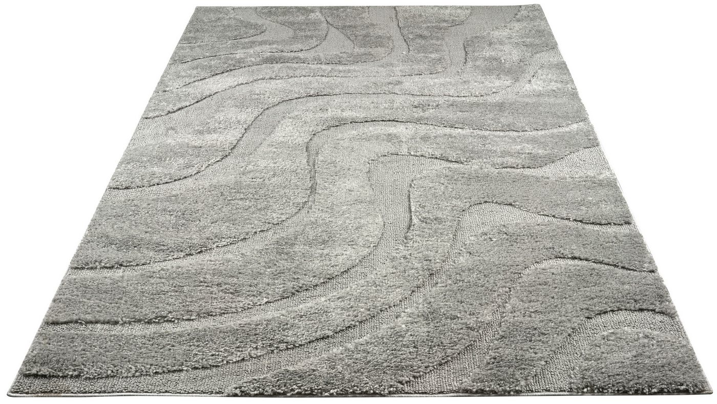 OTTO home Teppich Flowa, Wellenmuster, Hoch-Tief, rechteckig, Höhe: 20 mm, Modernes Design, 3D Optik, Designteppich, Wohnzimmer – Bild 4 von 5