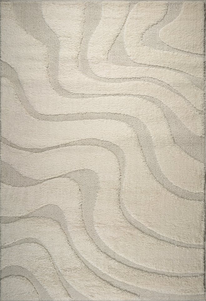 OTTO home Teppich Flowa, Wellenmuster, Hoch-Tief, rechteckig, Höhe: 20 mm, Modernes Design, 3D Optik, Designteppich, Wohnzimmer – Bild 2 von 5