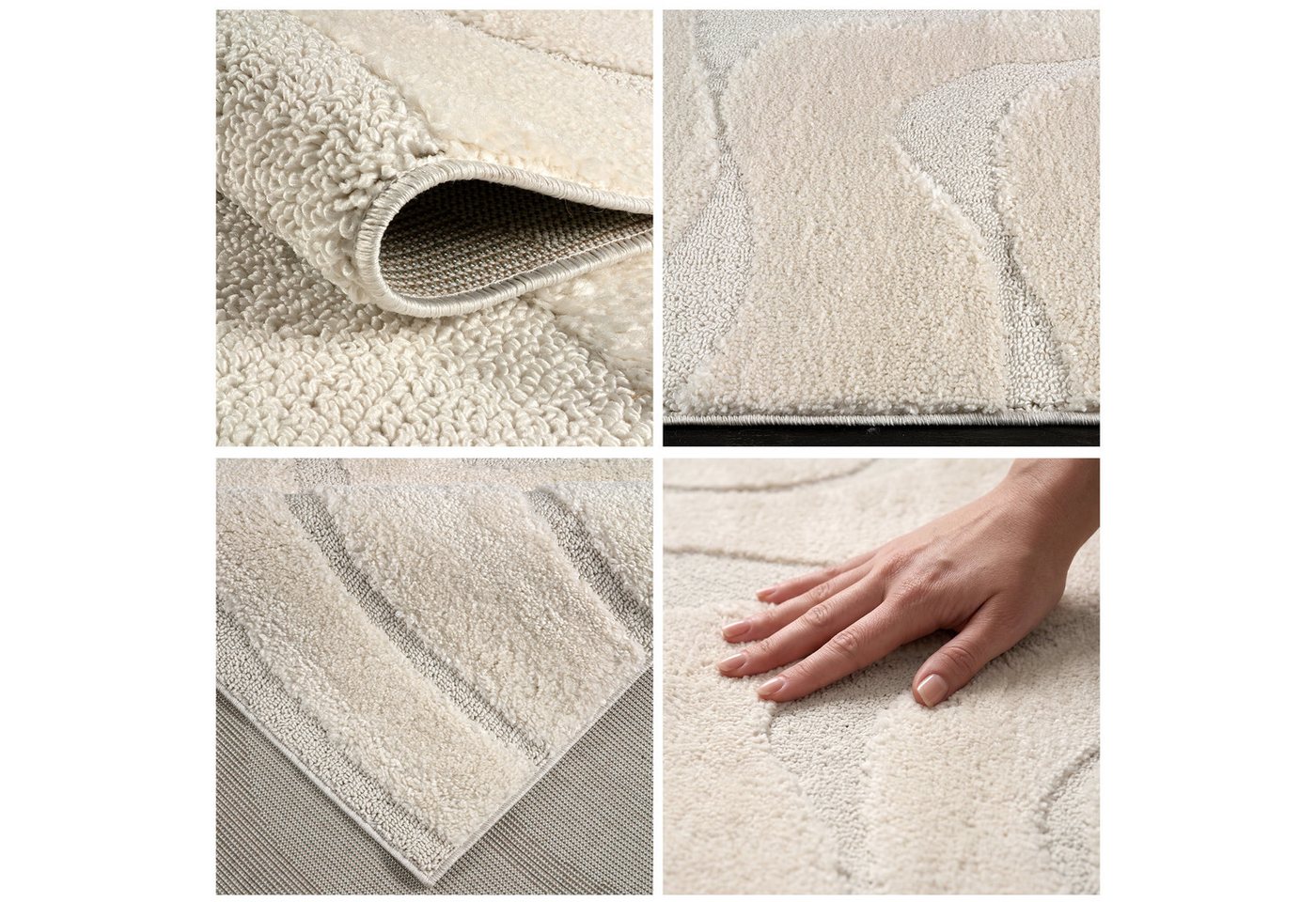 OTTO home Teppich Flowa, Wellenmuster, Hoch-Tief, rechteckig, Höhe: 20 mm, Modernes Design, 3D Optik, Designteppich, Wohnzimmer – Bild 3 von 5