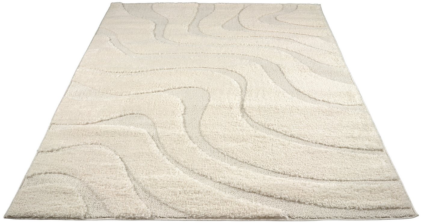 OTTO home Teppich Flowa, Wellenmuster, Hoch-Tief, rechteckig, Höhe: 20 mm, Modernes Design, 3D Optik, Designteppich, Wohnzimmer – Bild 4 von 5