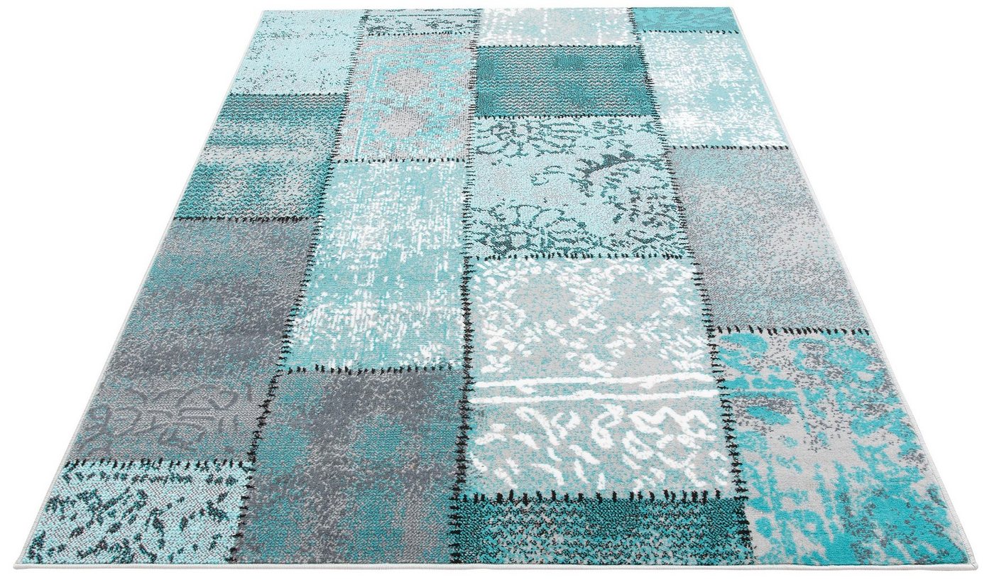 OTTO home Teppich Garry, rechteckig, Höhe: 7 mm, Vintage, Kurzflor, Patchwork-Design, farbenfroh, Wohnzimmer – Bild 2 von 5