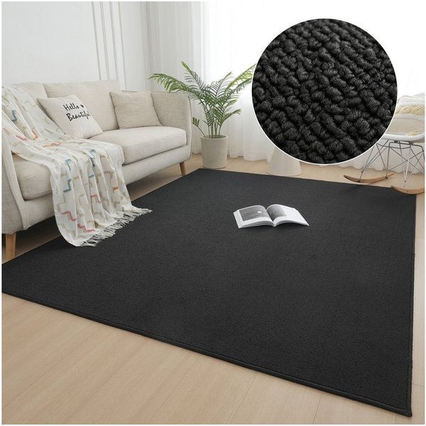 OTTO home Teppich Jola, Uni-Farben, besonders dichte Qualität, Boho, rechteckig, Höhe: 10 mm, Wohnzimmer, Schlafzimmer, Flur, Kinderzimmer, wasserabweisend