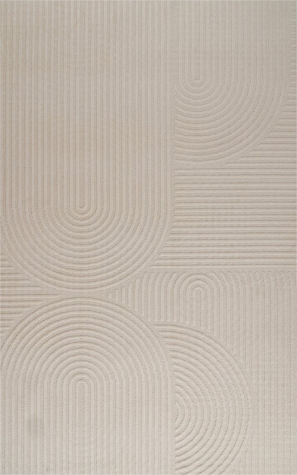 OTTO home Teppich Jola, In- und Outdoor geeignet, Hoch-Tief-Design, Scandi, rechteckig, Höhe: 9 mm, Hoch-Tief-Struktur, Zen, Wetterfest & UV-beständig, Balkon,  – Bild 2 von 5