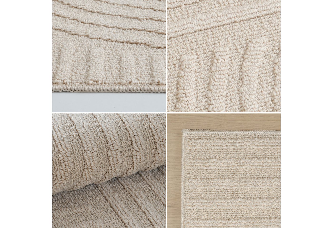 OTTO home Teppich Jola, In- und Outdoor geeignet, Hoch-Tief-Design, Scandi, rechteckig, Höhe: 9 mm, Hoch-Tief-Struktur, Zen, Wetterfest & UV-beständig, Balkon,  – Bild 4 von 5