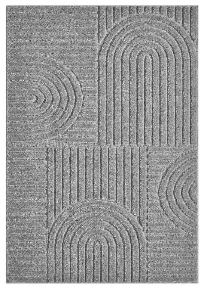 OTTO home Teppich Jonne, Boho-Design, Scandi, Designteppich, rechteckig, Höhe: 20 mm, Hoch-Tief, 3D Optik, skandinavischer Stil, Wohnzimmer, Schlafzimmer – Bild 2 von 5
