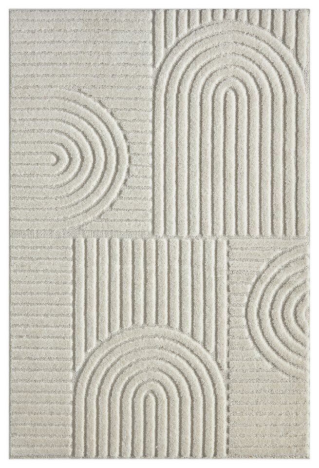 OTTO home Teppich Jonne, Boho-Design, Scandi, Designteppich, rechteckig, Höhe: 20 mm, Hoch-Tief, 3D Optik, skandinavischer Stil, Wohnzimmer, Schlafzimmer – Bild 2 von 5