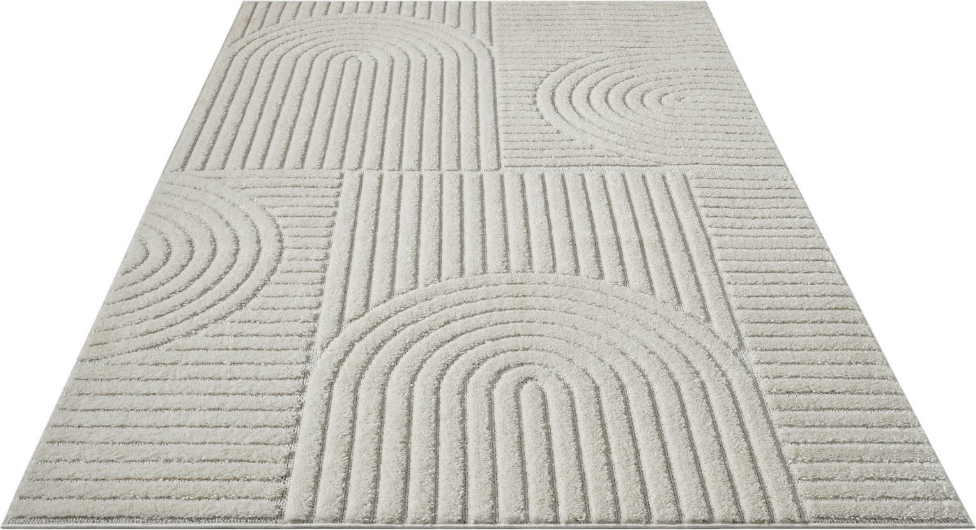 OTTO home Teppich Jonne, Boho-Design, Scandi, Designteppich, rechteckig, Höhe: 20 mm, Hoch-Tief, 3D Optik, skandinavischer Stil, Wohnzimmer, Schlafzimmer – Bild 4 von 5