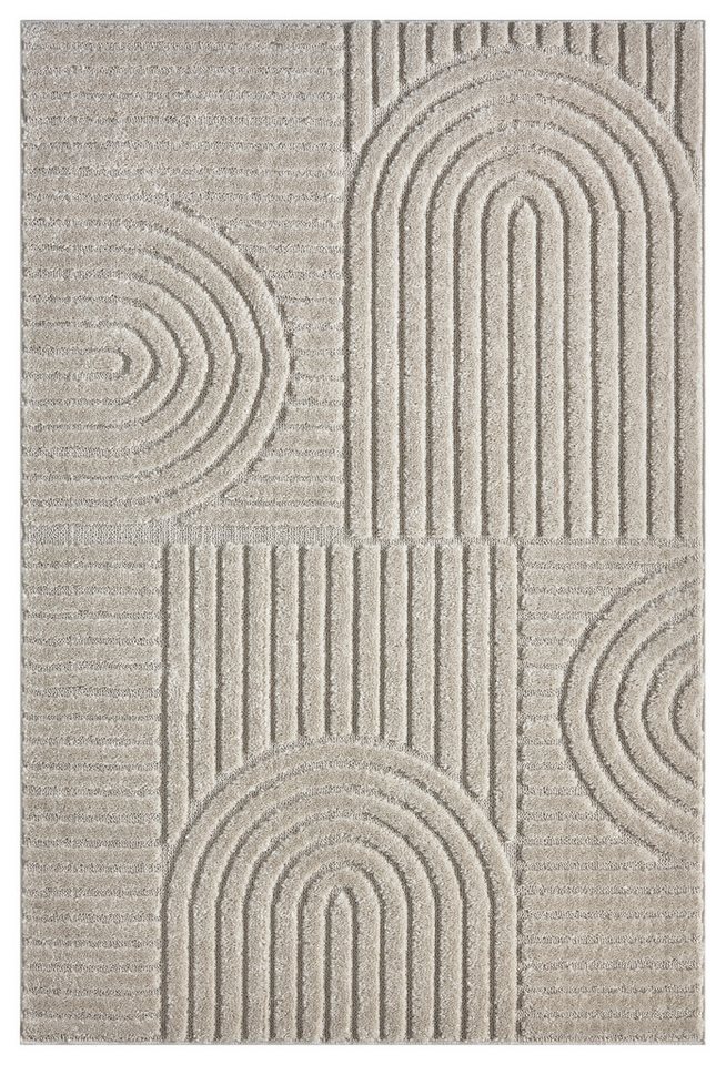OTTO home Teppich Jonne, Boho-Design, Scandi, Designteppich, rechteckig, Höhe: 20 mm, Hoch-Tief, 3D Optik, skandinavischer Stil, Wohnzimmer, Schlafzimmer – Bild 2 von 5