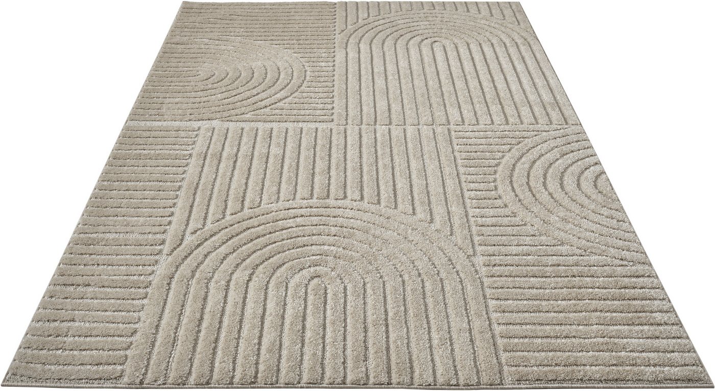 OTTO home Teppich Jonne, Boho-Design, Scandi, Designteppich, rechteckig, Höhe: 20 mm, Hoch-Tief, 3D Optik, skandinavischer Stil, Wohnzimmer, Schlafzimmer – Bild 4 von 5