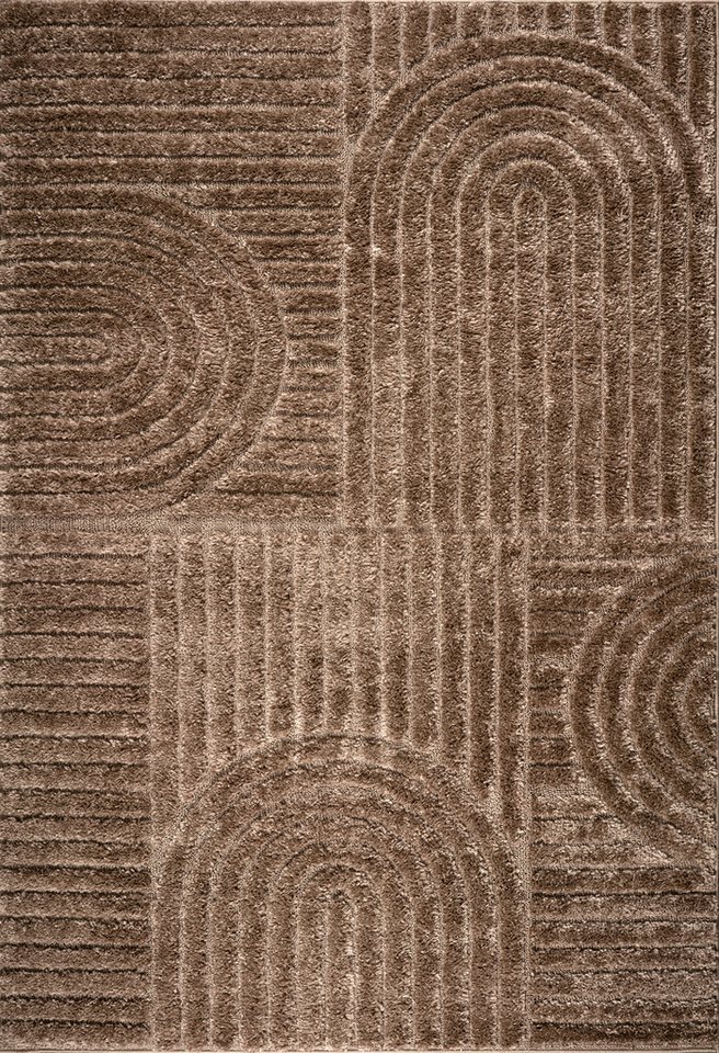 OTTO home Teppich Jonne, Boho-Design, Scandi, Designteppich, rechteckig, Höhe: 20 mm, Hoch-Tief, 3D Optik, skandinavischer Stil, Wohnzimmer, Schlafzimmer – Bild 2 von 5