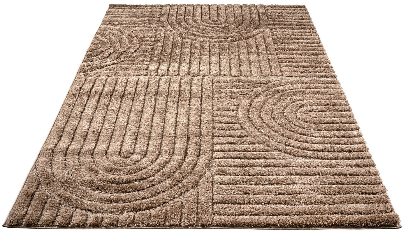 OTTO home Teppich Jonne, Boho-Design, Scandi, Designteppich, rechteckig, Höhe: 20 mm, Hoch-Tief, 3D Optik, skandinavischer Stil, Wohnzimmer, Schlafzimmer – Bild 4 von 5