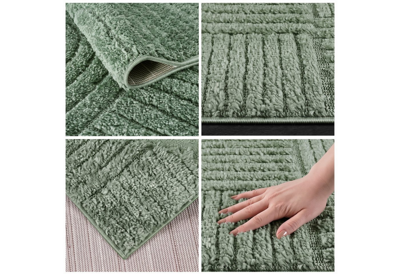 OTTO home Teppich Jonne, Boho-Design, Scandi, Designteppich, rechteckig, Höhe: 20 mm, Hoch-Tief, 3D Optik, skandinavischer Stil, Wohnzimmer, Schlafzimmer – Bild 3 von 5