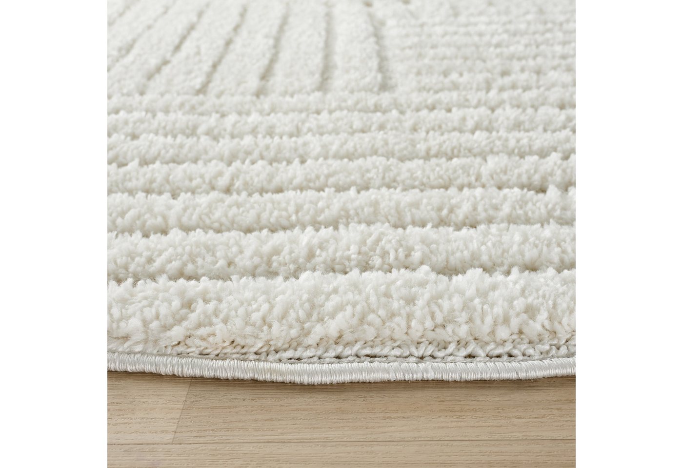 OTTO home Teppich Jonne, Boho-Design, Scandi, Designteppich, rund, Höhe: 20 mm, Hoch-Tief, 3D Optik, skandinavischer Stil, Wohnzimmer, Schlafzimmer – Bild 5 von 5