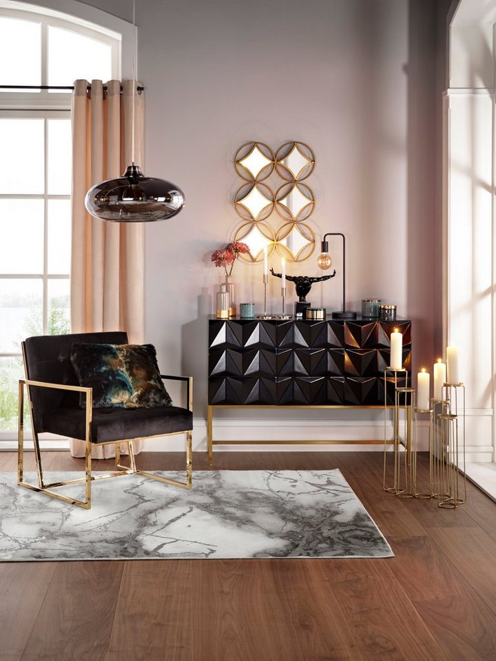 OTTO home Teppich Juliet, rechteckig, Höhe: 12 mm, modernes Marmor-Design, Kurzflor, pflegeleicht, weich – Bild 5 von 5