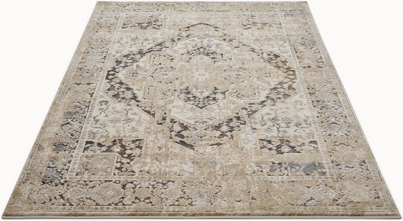 OTTO home Teppich Kylan, in Standard- und Premium-Qualität, 9 mm oder 14 mm Höhe, rechteckig, Schrumpf-Garn-Effekt, Vintage-Look, Hoch-Tief, dezenter Glanz – Bild 3 von 5
