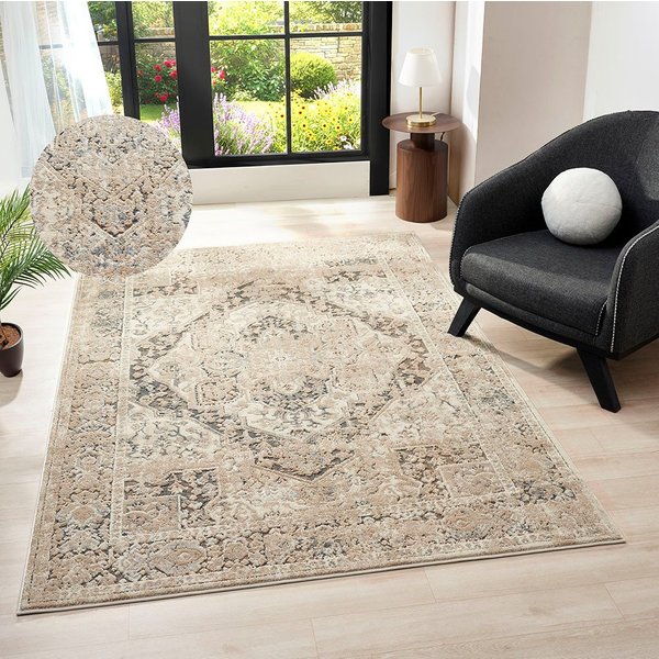 OTTO home Teppich Kylan, in Standard- und Premium-Qualität, 9 mm oder 14 mm Höhe, rechteckig, Schrumpf-Garn-Effekt, Vintage-Look, Hoch-Tief, dezenter Glanz