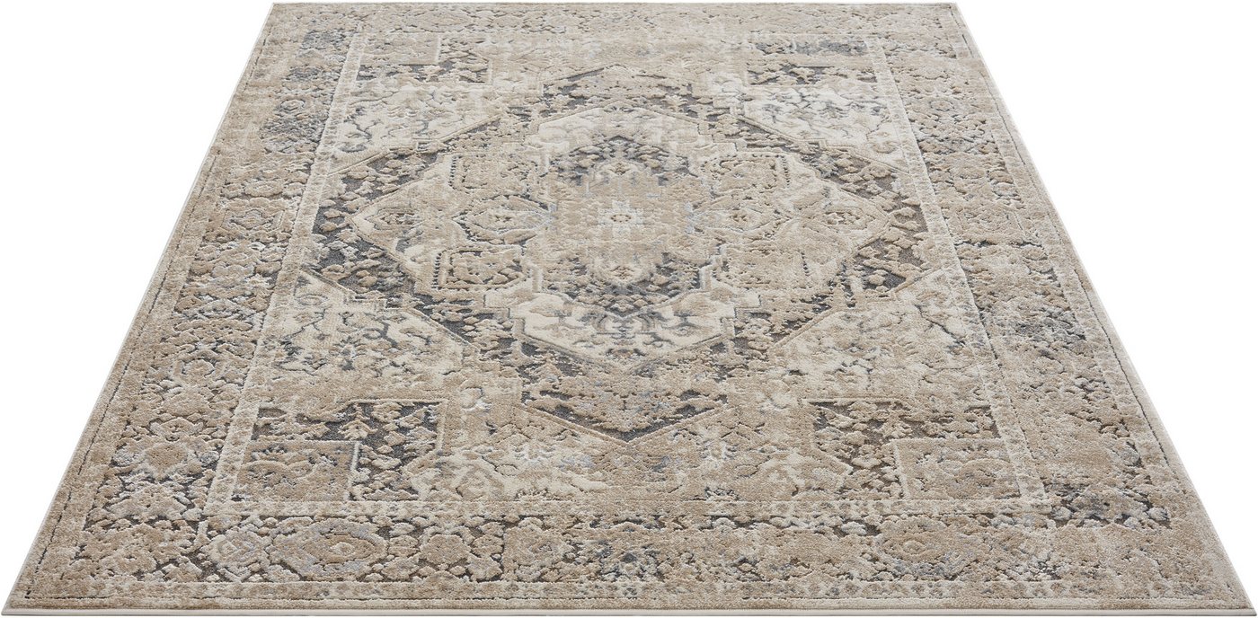 OTTO home Teppich Kylan, in Standard- und Premium-Qualität, 9 mm oder 14 mm Höhe, rechteckig, Schrumpf-Garn-Effekt, Vintage-Look, Hoch-Tief, dezenter Glanz – Bild 4 von 5