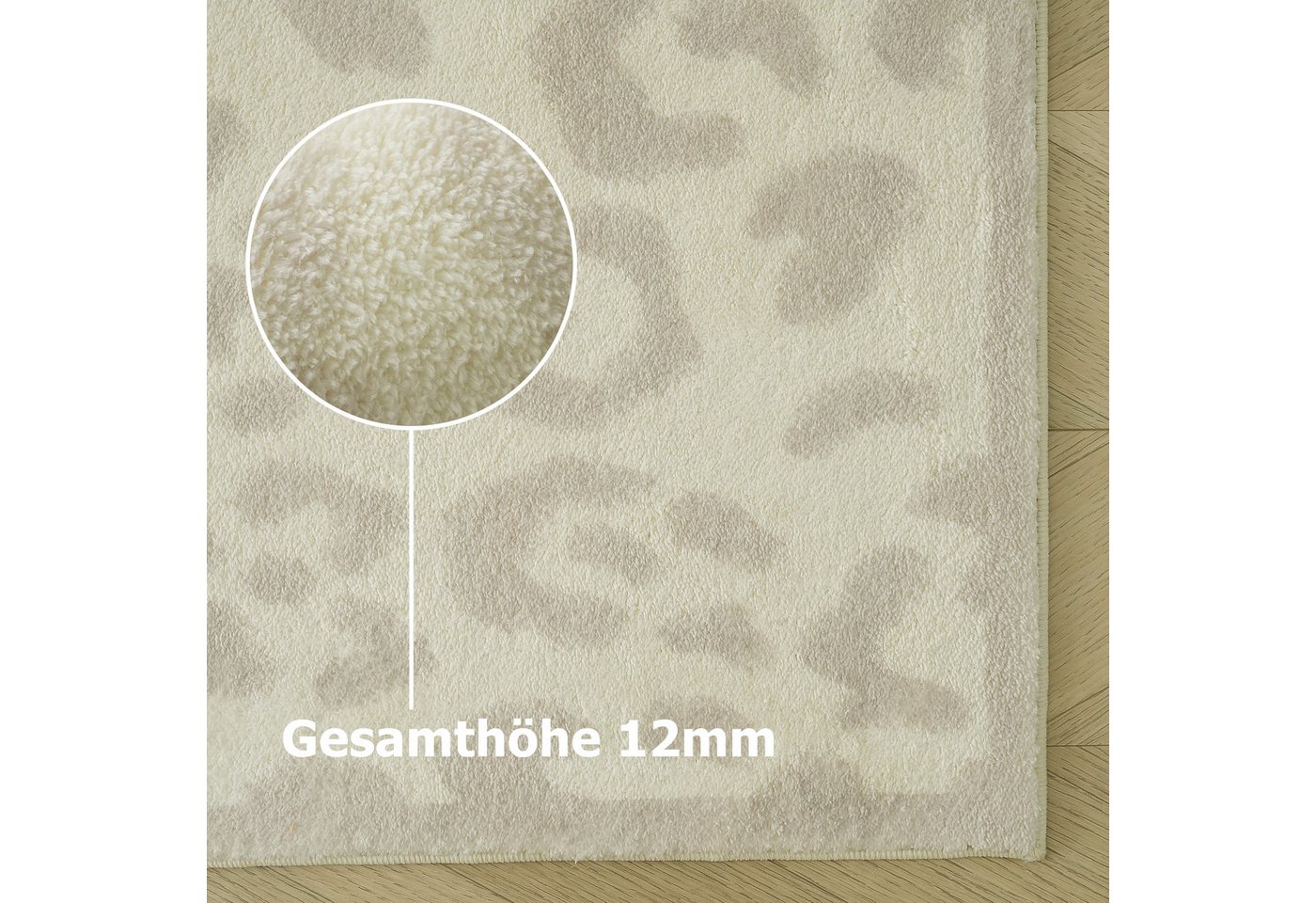 OTTO home Teppich Leo, mit trendigem Leopardenmuster, waschbar, rechteckig, Höhe: 12 mm, kuschelig & weich, modern, Animal Print, Wohnzimmer, Schlafzimmer – Bild 5 von 5