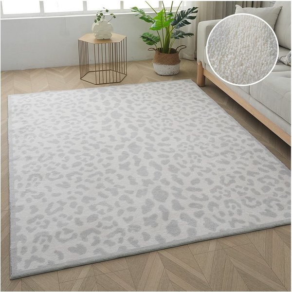 OTTO home Teppich Leo, mit trendigem Leopardenmuster, waschbar, rechteckig, Höhe: 12 mm, kuschelig & weich, modern, Animal Print, Wohnzimmer, Schlafzimmer