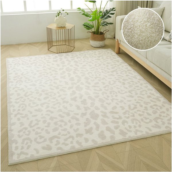 OTTO home Teppich Leo, mit trendigem Leopardenmuster, waschbar, rechteckig, Höhe: 12 mm, kuschelig & weich, modern, Animal Print, Wohnzimmer, Schlafzimmer