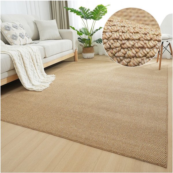 OTTO home Teppich Lilia, rechteckig, Höhe: 5 mm, Sisal-Optik, uni, waschbar, Wohnzimmer, Schlafzimmer, Esszimmer