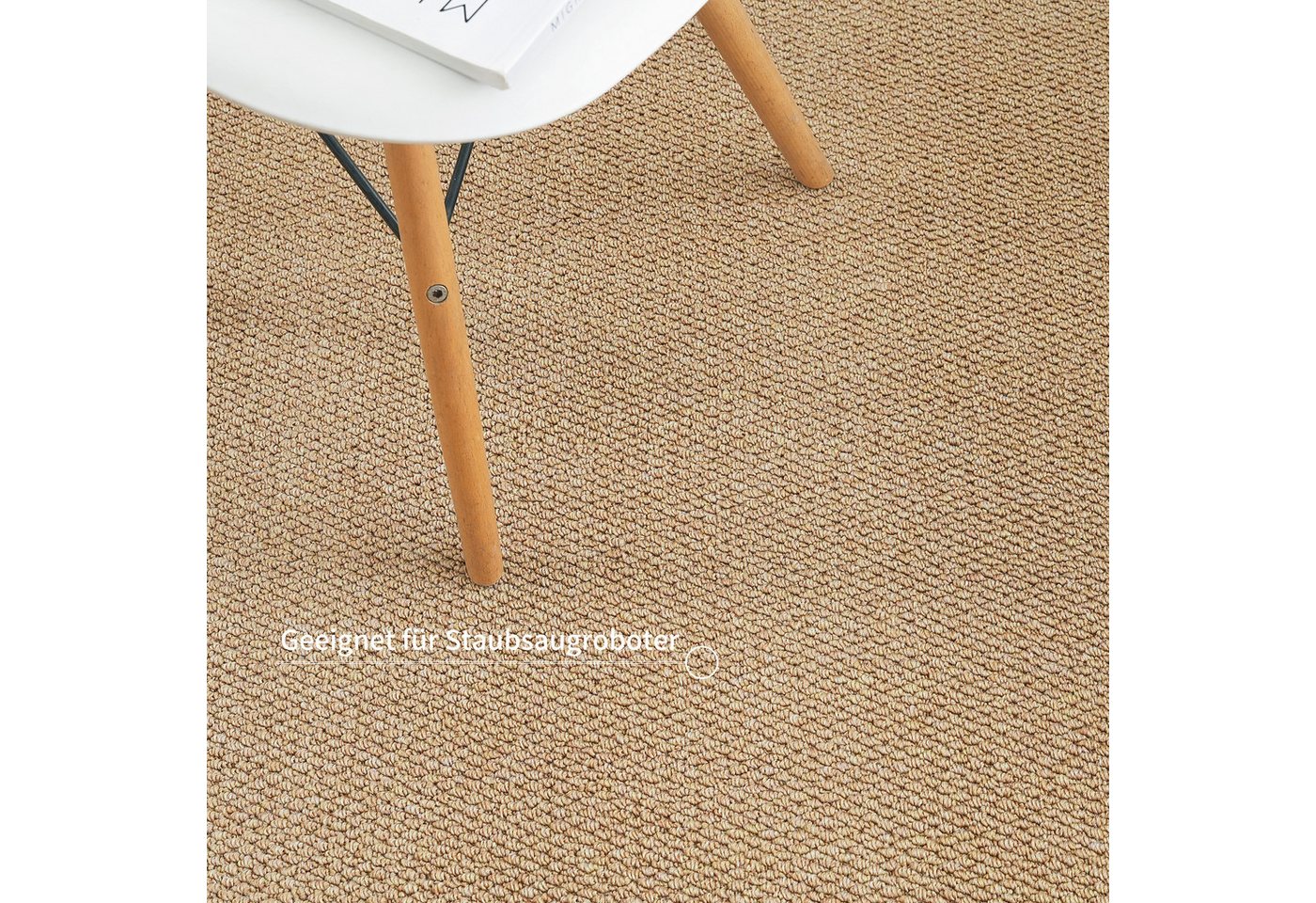 OTTO home Teppich Lilia, rechteckig, Höhe: 5 mm, Sisal-Optik, uni, waschbar, Wohnzimmer, Schlafzimmer, Esszimmer – Bild 4 von 5