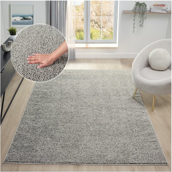 OTTO home Teppich Lisam, rechteckig, Höhe: 15 mm, meliert, uni, weich, Wohnzimmer, Schlafzimmer