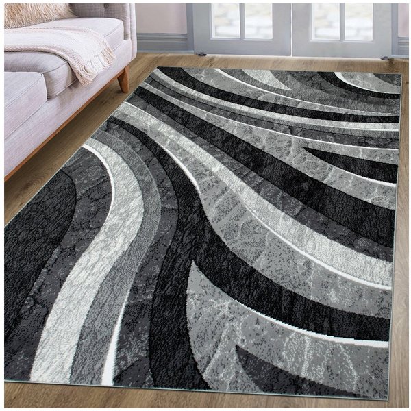 OTTO home Teppich Livil, modernes Wellen-Design, rechteckig, Höhe: 8 mm, 3D-Effekt, Kurzflor, Wohnzimmer, Esszimmer, Schlafzimmer